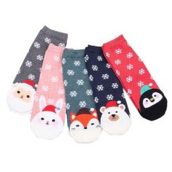 Animal Patterned Cartoon Socks Funny Women Combed Cotton Socks 50 pairs