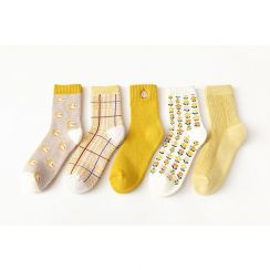 Yellow Ladies Cute Socks Cotton Terry Towelling Socks 100 pairs 