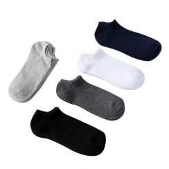 Pure Color Shallow Mouth Non Slip Cotton Casual Boat Ankle Socks 60 pairs